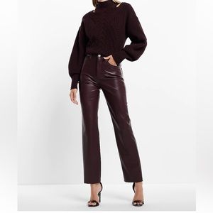 Express faux leather high rise straight pants